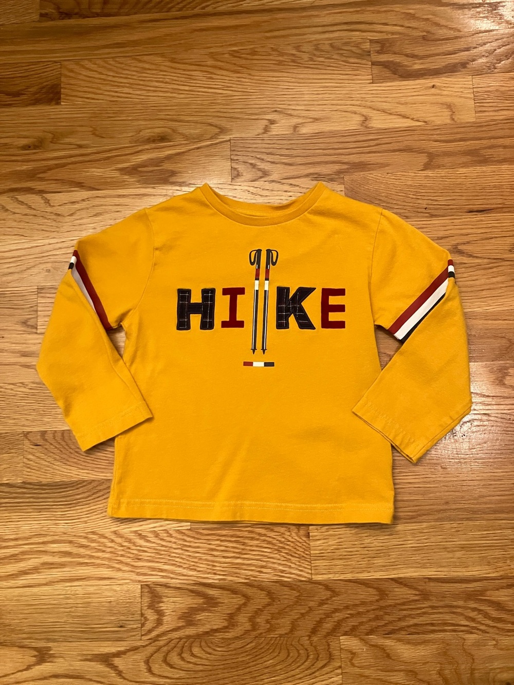 Mayoral Gold Long-Sleeve 'HIKE' Tee with Stripe Accents